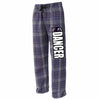 Precision Dance PS - Flannel Pants w/ White, Purple & Black PDA Dancer Design Down Leg