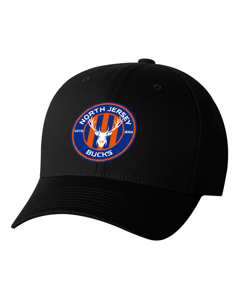 NJ Bucks Flexfit - V-Flexfit® Cotton Twill Cap - 5001 w/ NJB Circle Logo Embroidered on Front HIP