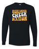 West Milford Cheerleading - Black Long Sleeve Tee w/ Highlander Cheer Nation Design on Front.