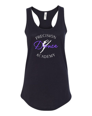 Precision Dance AS Three-Quarter Sleeve Baseball Jersey - 4421 w/ Black & Purple Design on Front.
