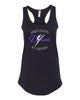 Precision Dance NL Women's Ideal Racerback Tank - 1533 w/ White & Purple Design on Front.