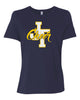 Jefferson Cheer Navy BC Jersey Tee - 3001 w/ JT Cheer Design on Front.