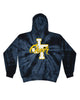 Jefferson Cheer Navy Colortone - Spider Tie-Dyed Hooded Sweatshirt - 8777 w/ JT Cheer Design on Front.