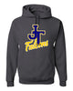 Jefferson Cheer Charcoal JERZEES - NuBlend® Hooded Sweatshirt - 996MR w/ JT Falcons Design on Front.