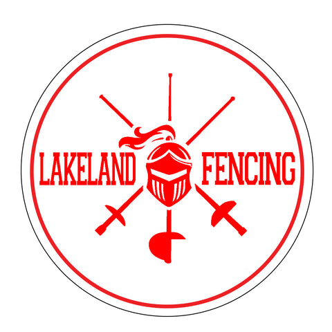 Lakeland Fencing Red Solid 12" Cuffed Beanie - SP12 with White Embroidery