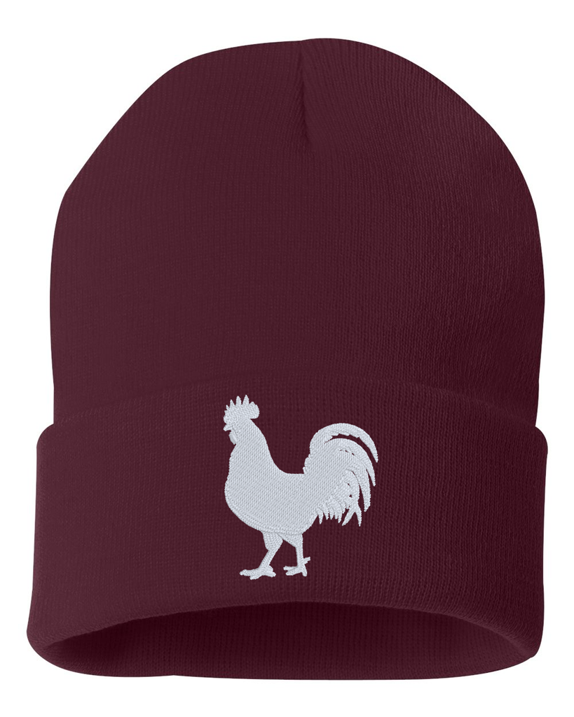 ROOSTER Embroidered Cuffed Beanie Hat