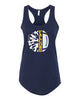 Jefferson Cheer Navy Women's Ideal Racerback Tank - 1533 w/ Falcons Split Design on Front