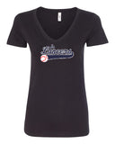 Jr. Lancers Baseball Next Level - Women's Ideal V-Neck T-Shirt - 1540 w/ JRL Logo on Front.