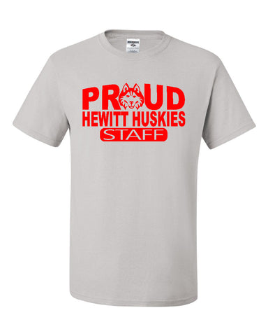 Hewitt Huskies PINK Short Sleeve Tee w/ Logo Design 1 on Front