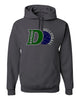 Drew Volleyball JERZEES - NuBlend® Hooded Sweatshirt - 996MR w/ Rangers Volleyball Design on Front.