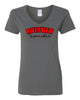 Riverview Gymnastics Heavy Cotton Women's V-Neck T-Shirt w/ RIVERVIEW24 Design on Front.