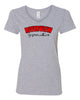 Riverview Gymnastics Heavy Cotton Women's V-Neck T-Shirt w/ RIVERVIEW24 Design on Front.