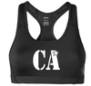 Cheer Army Black SOFFE Peformance Sports Bra w/ White CA Logo on Front.