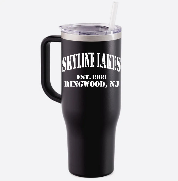Skyline Lakes Charger 40 Oz Tumbler with Handle w/ Established Design on Front