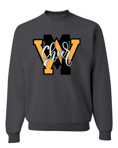 West Milford Cheerleading - Black Crew w/ WM Cheer Deer Design on Front.