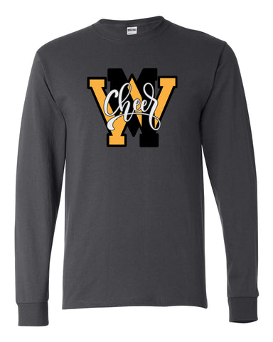 West Milford Cheerleading - Black Crew w/ WM Cheer Deer Design on Front.