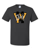 West Milford Cheerleading - Charcoal Short Sleeve Tee w/ WM Cheer 358 Design on Front.