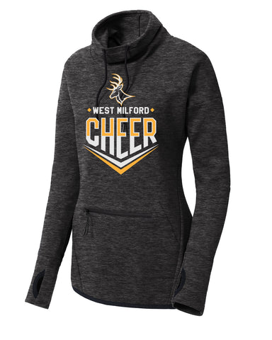 West Milford Cheerleading - Black Crew w/ WM Cheer Deer Design on Front.