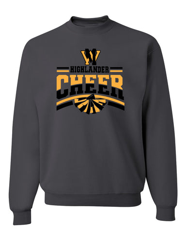 West Milford Cheerleading - Black Crew w/ WM Cheer Deer Design on Front.