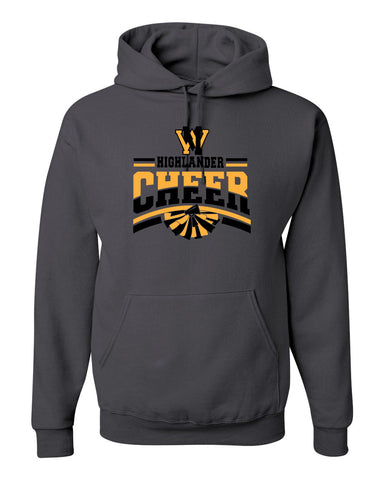 West Milford Cheerleading - Black Crew w/ WM Cheer Deer Design on Front.