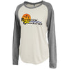 riverview gymnastics jersey raglan crewneck shirt w/ full color sun design on front.
