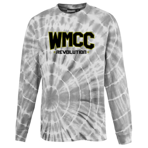WMCC Black Crewneck Sweatshirt w/ WMCC Logo in 3 Color SPANGLE on Front.