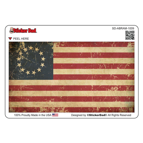 RUSTIC AMERICAN FLAG 959 Full Color 5 inch Printed Vinyl Decal Window Sticker