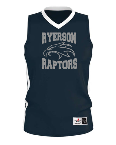 Ryerson School Navy Heavy Blend™ Hooded Sweatshirt w/ Logo Design 1 on Front