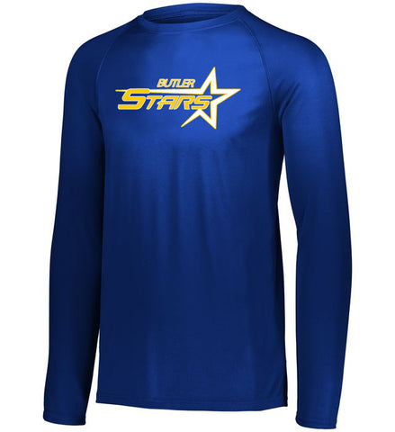 Butler Stars Gray Attain Wicking Set-In Sleeve Tee w/ Large Front 2 Color Design