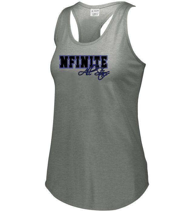 nfinite lux triblend gray heather tank top - 3078 w/ nfinite all stars 2 color logo on front.