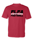 flfa cutters red badger b-core performance tee - 4120 w/ flfa football over-under on front.