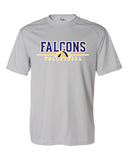 jths volleyball badger - silver b-core sport shoulders t-shirt - 4120 w/ falcons volleyball v3 logo on front