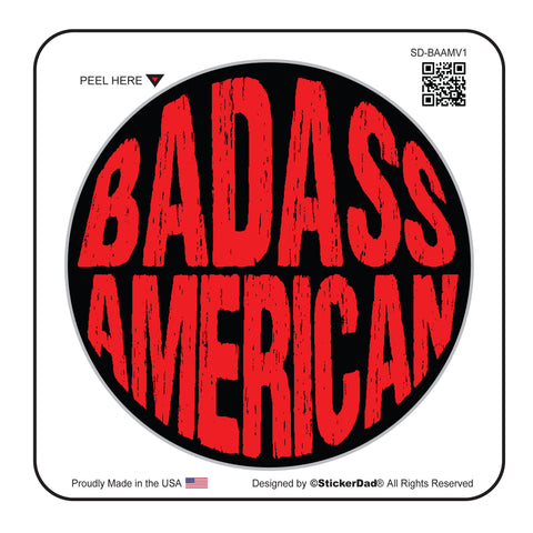 HEAD BADASS IN CHARGE V1 Black/Yellow 2" Round Hard Hat-Helmet Full Color Printed Decal