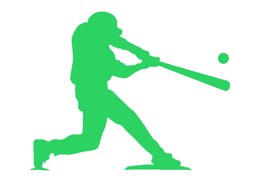 baseball player at bat v1 single color transfer type decal
