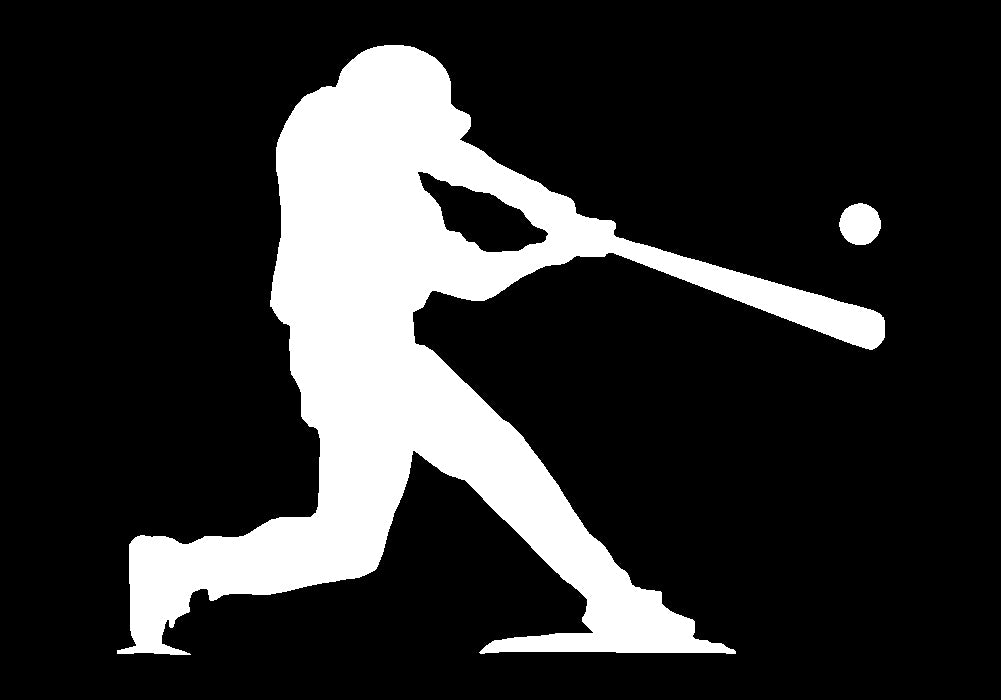 baseball player at bat v1 single color transfer type decal