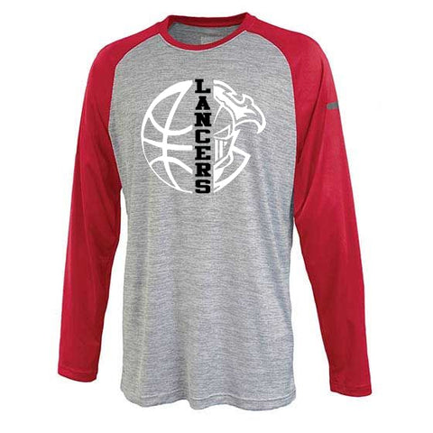 Lakeland Basketball MOM Sport Gray Heavy Blend Shirt w/ V1 Lakeland Basketball MOM on Front.