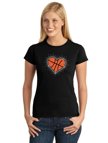 BASKETBALL Mom V1 Spangle Bling Design Shirt