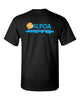 skyline lakes short sleeve tee w/ shield logo front & slpoa logo on back