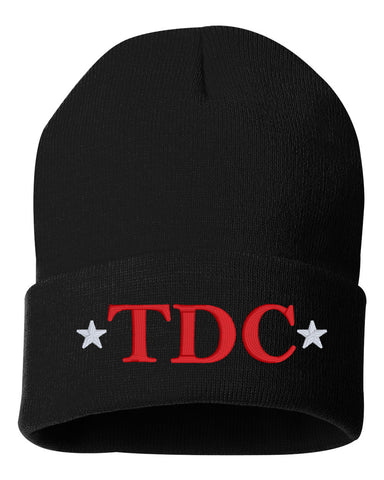 TDC Sportsman - Solid Red12" Cuffed Beanie - w/ Logo Embroidered on Front.