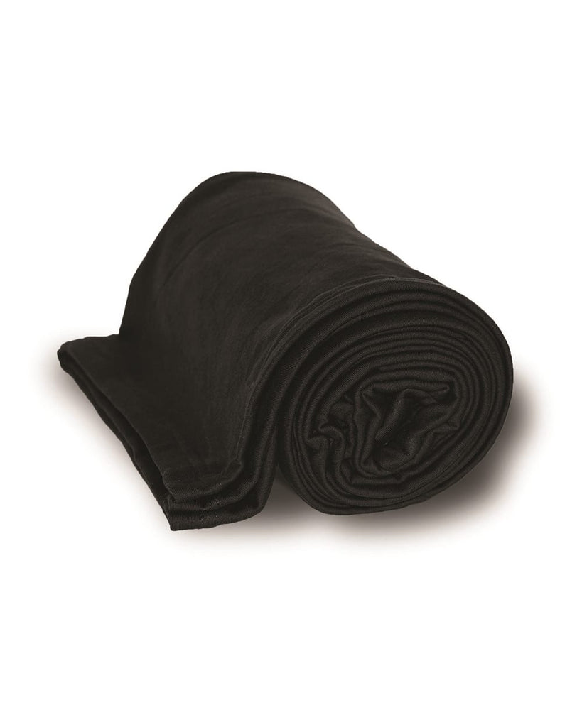 bloomingdale pta black alpine fleece - sweatshirt blanket throw - 8710 w/ bloom b design on corner