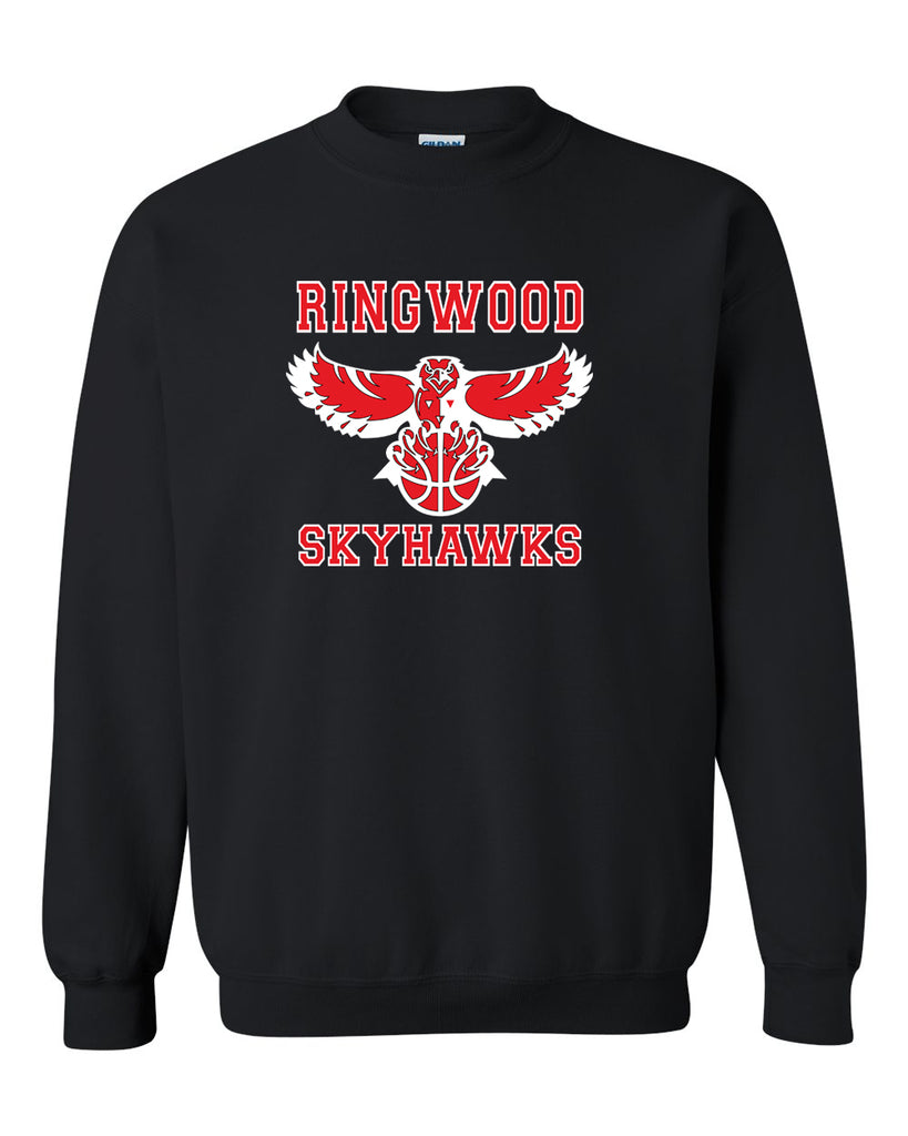 ringwood skyhawks black heavy blend™ crewneck sweatshirt - 18000 w/ skyhawks logo on front