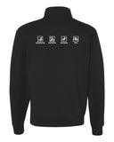 profitlinq black jerzees - nublend® cadet collar quarter-zip sweatshirt - 995mr w/ left chest logo