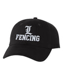 Lakeland Fencing Black Brushed Twill Cap - VC200 with White Embroidery