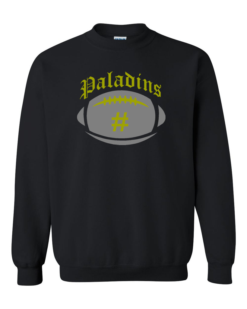 paramus catholic black crew neck swetashirt w/ large front 2 color design