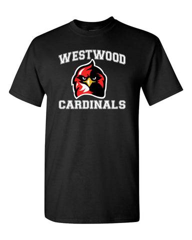 Westwood Cardinals Black Heavy Blend Hooded Sweatshirt w/ Angry Bird Cardinal Design