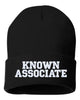 known associate embroidered cuffed beanie hat