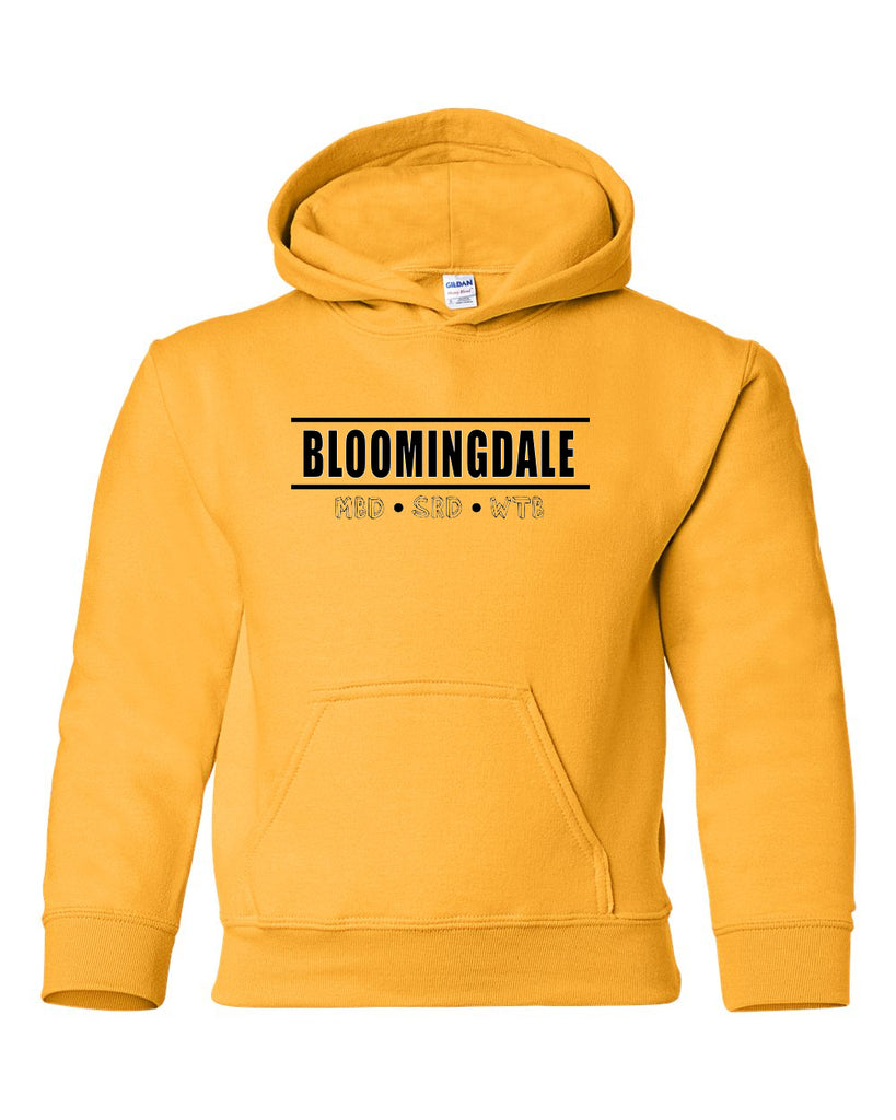 bloomingdale pta gold heavy blend™ hooded sweatshirt - 18500 w/ bloomingdale pride logo on front