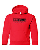 bloomingdale pta red heavy blend™ hooded sweatshirt - 18500 w/ bloomingdale pride logo on front