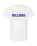 butler bulldogs white 100% cotton tee w/ bulldogs split 2 color design