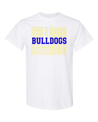 Bulldogs Royal Short Sleeve Shirt w/ Bulldogs SPANGLE Design on Front.